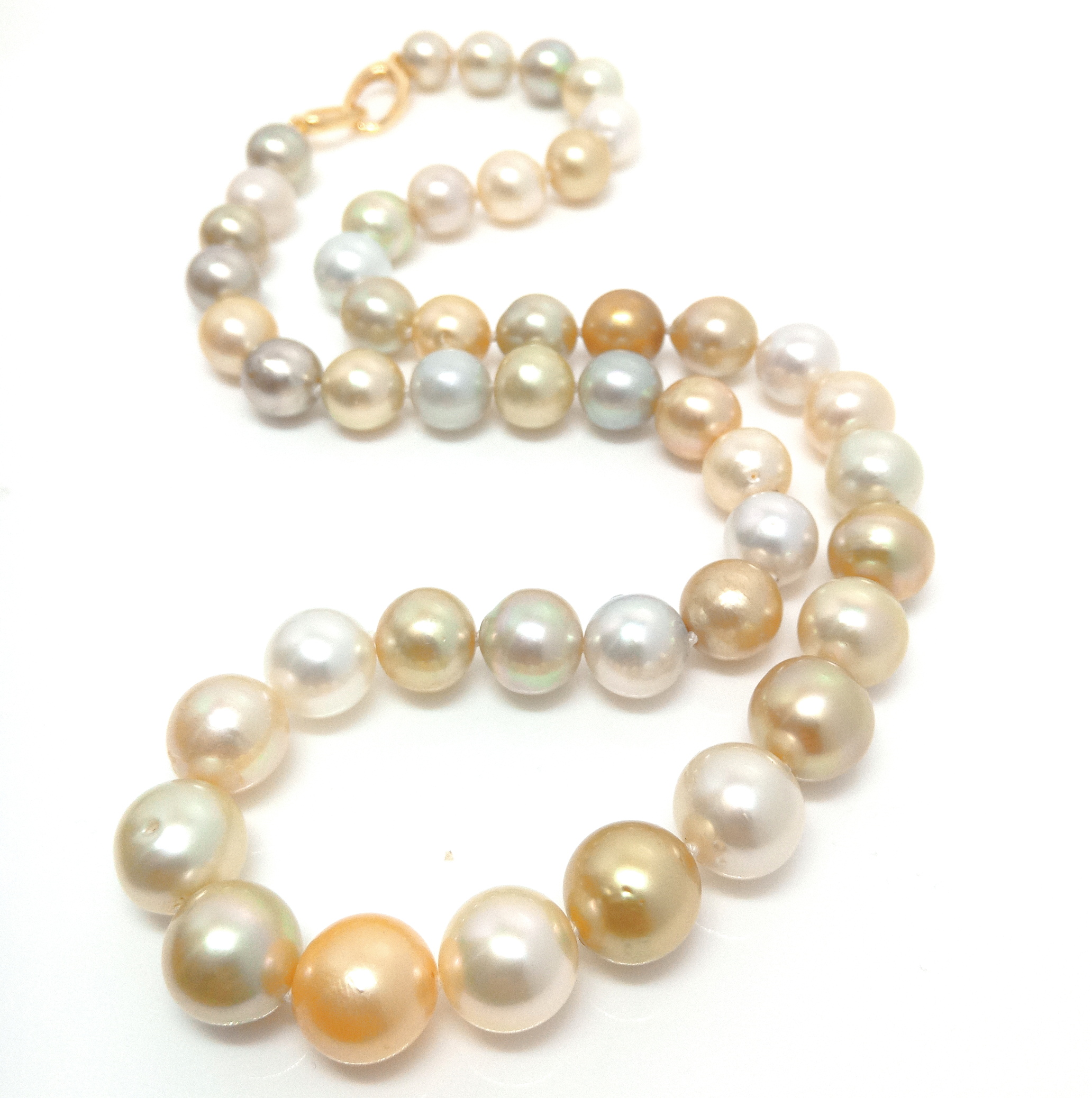 Mixed White and Golds South Sea Pearl Necklace